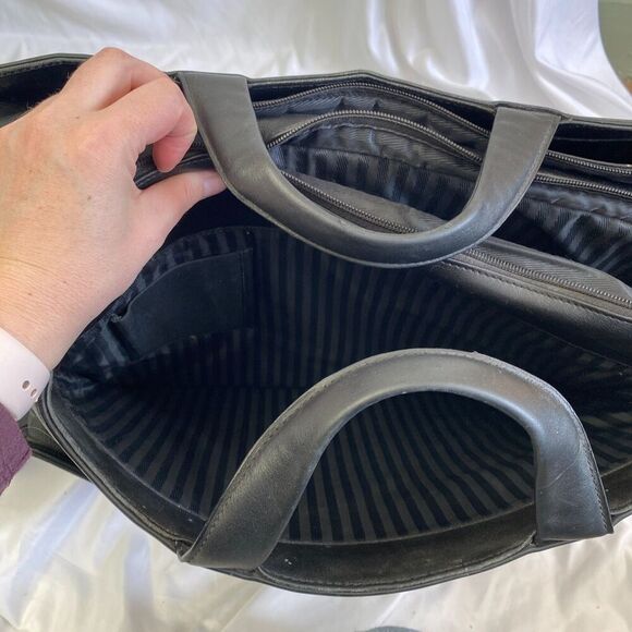 TUMI Laptop Bag Leather Nylon Briefcase Business Travel 2961D Crossbody Messenge - Picture 14 of 16